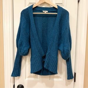 Sien Si’en Sweater Wool Superfine Alpaca Blue Sweater Cardigan Women’s Small
